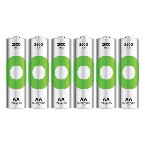 6x GP ReCyko AA 2600mAh NiMH rechargeable batteries