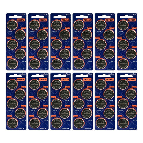 60x Murata CR2430 3V lithium coin cells - 12 blister cards of 5