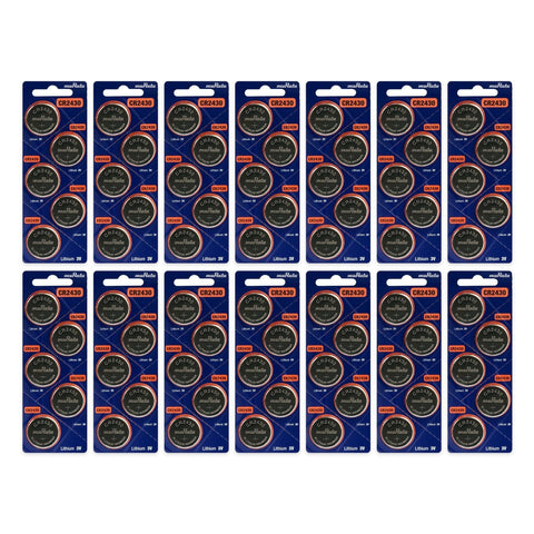 70x Murata CR2430 3V lithium coin cells - 14 blister cards of 5