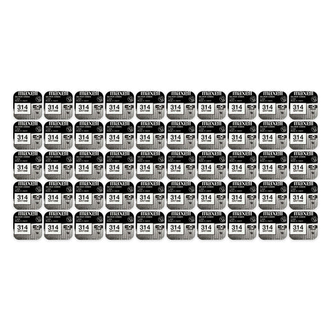 50x Maxell 314 SR716W silver oxide watch batteries