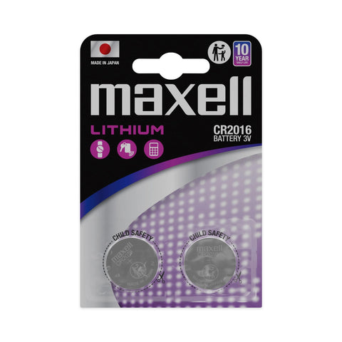 Maxell CR2016 3V lithium - original blister card of 2