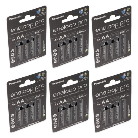 24x Panasonic Eneloop Pro AA 2500mAh rechargeable batteries - 6 blister cards of 4