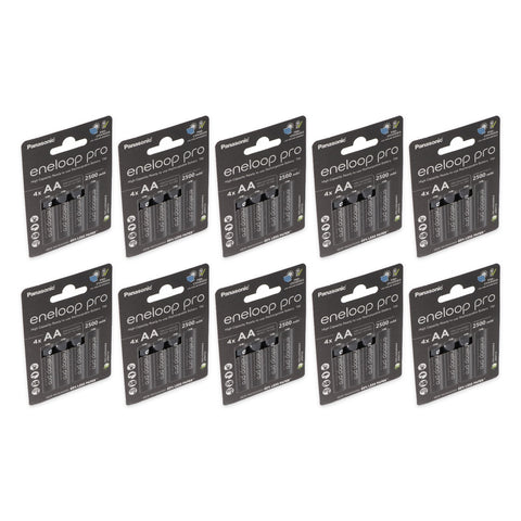 40x Panasonic Eneloop Pro AA 2500mAh rechargeable batteries - 10 blister cards of 4