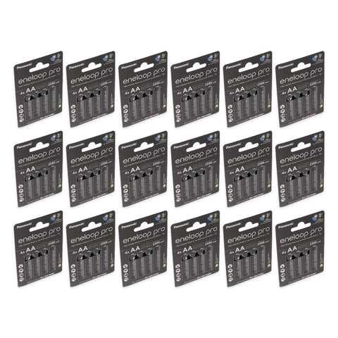 72x Panasonic Eneloop Pro AA 2500mAh rechargeable batteries - 18 blister cards of 4