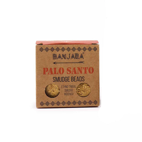 Banjara Palo Santo Smudge Beads Incense 5-Pack with Holder – Purification