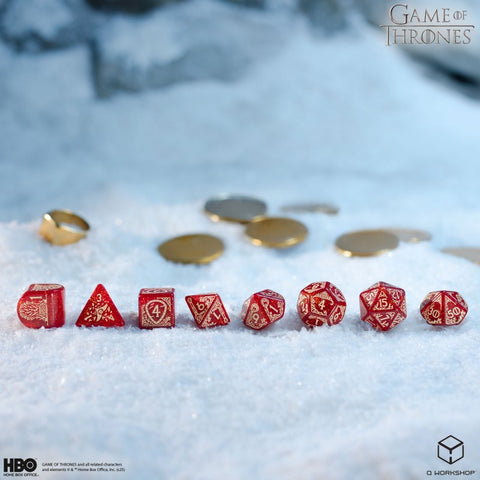 Game of Thrones Lannister Dice Set by Q-Workshop, 8-Polyhedral, Red RPG