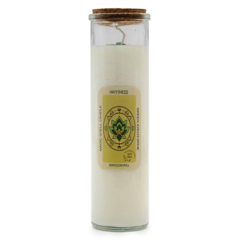AWGifts Happiness Magic Spell Candle Gemstone Soy Wax 50hr Scented