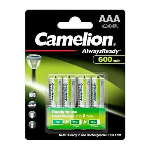 Camelion AlwaysReady AAA NiMH 600mAh Battery 4-Pack