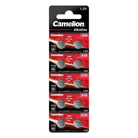 Camelion AG8 LR1120 391 Alkaline Button Cells – blister of 10