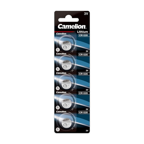Camelion CR1225 3V lithium coin cells 5-pack blister
