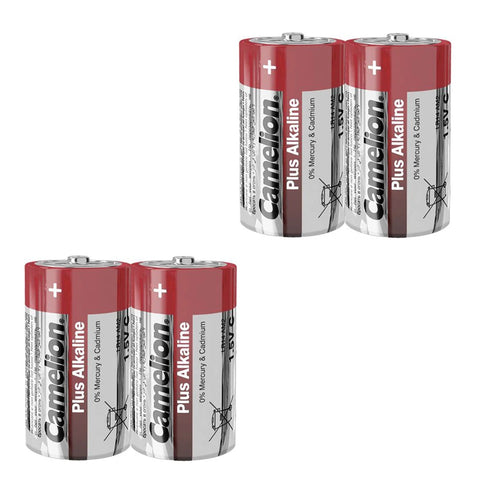 4x Camelion C Plus Alkaline Batteries 1.5V LR14 MN1400 AM2 E93