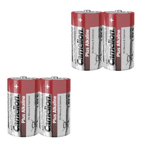 4x Camelion C Plus Alkaline Batteries 1.5V LR14 MN1400 AM2 E93