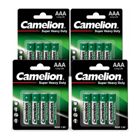 16x Camelion Super Heavy Duty AAA R03P batteries - 4 blister packs of 4