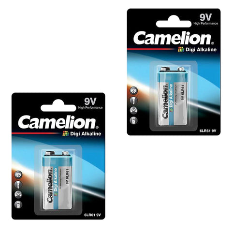 2x Camelion Digi 9V Alkaline Batteries 6LR61 MN1604 522 6LF22