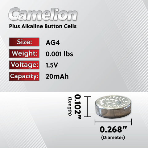 10x Camelion LR626 AG4 377 1.5V Alkaline Button Cell Watch Batteries