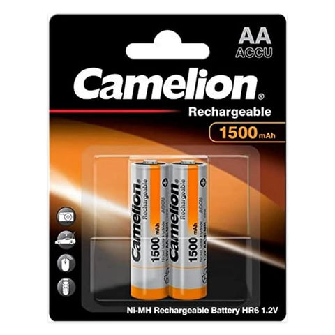 Camelion AA 1500mAh NiMH Rechargeable Batteries – original blister pack of 2