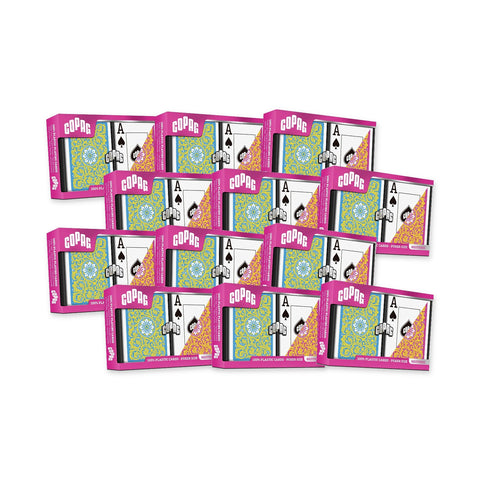 12x Copag Poker Jumbo Index double deck sets yellow pink