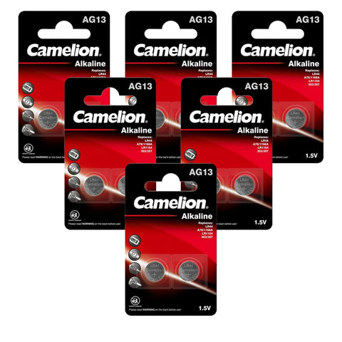 12x Camelion LR44 AG13 1.5V Alkaline Button Cell Batteries Mercury Free