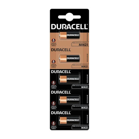 Duracell MN21 A23 12V Alkaline Batteries – original 5-pack blister strip