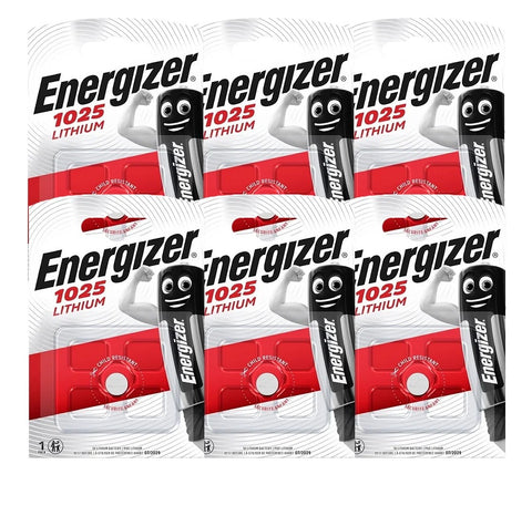 6x Energizer CR1025 3V Lithium Coin Cell Batteries for Watches & Key Fobs