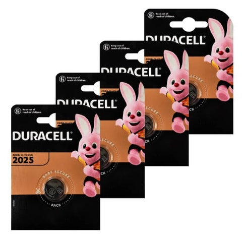 4x Duracell CR2025 3V Lithium Coin Batteries DL2025 Long Lasting