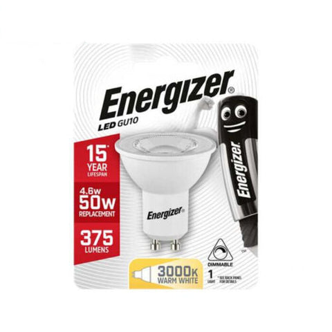Energizer LED GU10 Spotlight Bulb Warm White 3000K 4.6W 375lm
