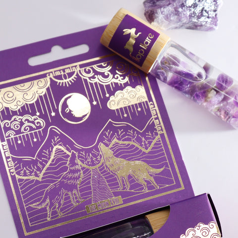 HOP HARE Moon Tarot Amethyst Lavender Rosemary Calm Essential Oil Roll-On