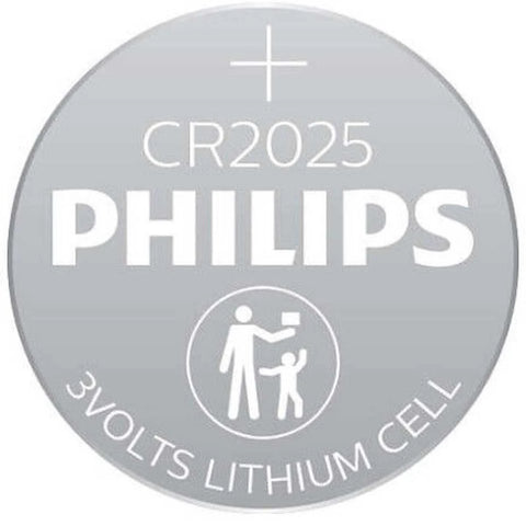 5x Philips CR2025 Lithium Coin Cell Batteries (One Pack of 5)