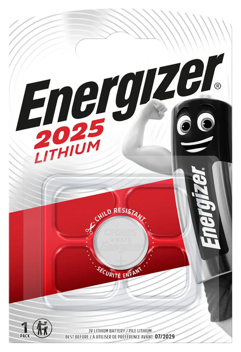 1x Energizer CR2025 3V Lithium Coin Cell DL2025 Battery
