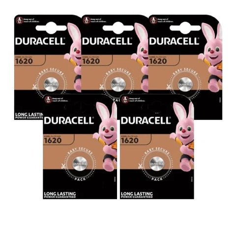 5x Duracell CR1620 3V Lithium Coin Cell Batteries DL1620 Button Battery