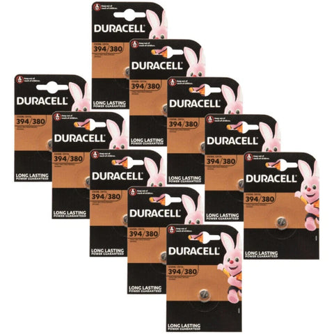 10x Duracell 394 380 SR936W Silver Oxide 1.55V Watch Batteries