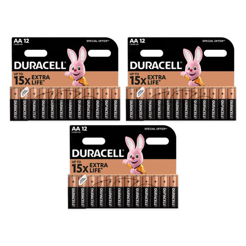 36x Duracell Duralock AA LR6 Alkaline Batteries (3 x 12-pack)