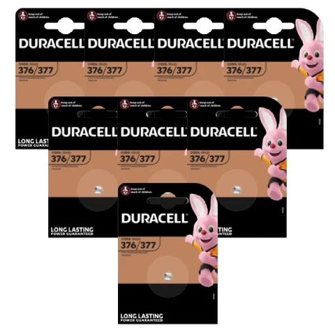 8x Duracell 377 376 SR626SW Silver Oxide 1.5V Watch Batteries