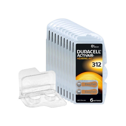 120x Duracell Activair 312 Hearing Aid Batteries Zinc Air 1.45V Mercury