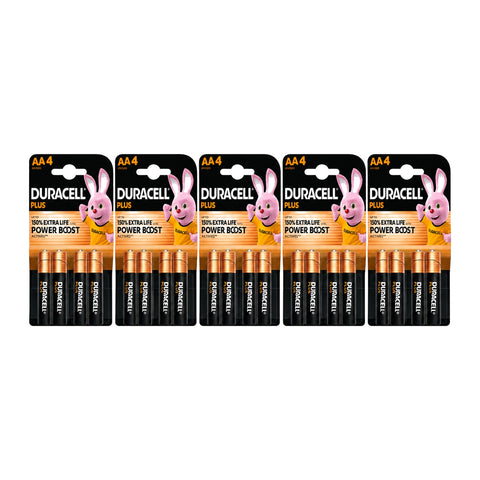 20x Duracell Plus Power Boost AA - 5 packs of 4