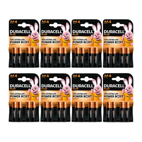 32x Duracell Plus Power Boost AA - 8 packs of 4