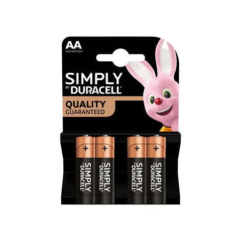 4x Duracell Simply AA Alkaline Batteries 1.5V LR6 MN1500 Mignon Stilo