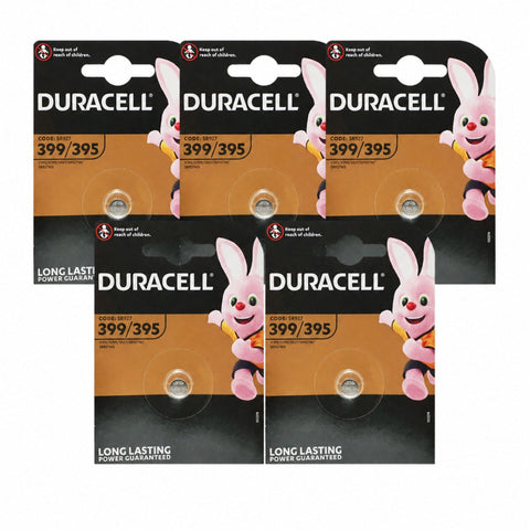 5x Duracell 395 399 SR927SW Silver Oxide 1.55V Watch Batteries