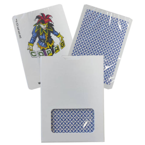 Copag 100% Plastic Poker Playing Cards Deck, Blue, Regular Index 4-Corner