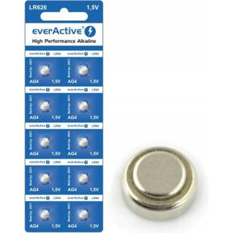 20x EverActive LR626 AG4 1.5V Alkaline Button Cell Batteries High Power