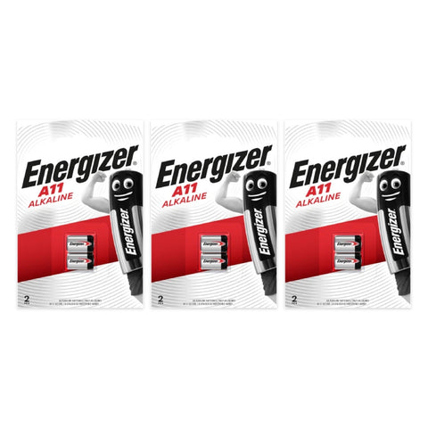 6x Energizer A11 6V Alkaline Batteries
