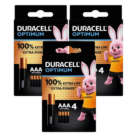 12x Duracell Optimum AAA LR03 Alkaline Batteries 1.5V MX2400