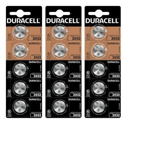 15x Duracell CR2032 3V Lithium Coin Cell Batteries DL2032 ECR2032