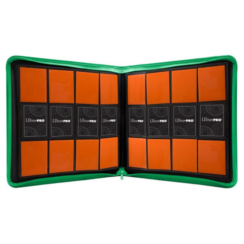 Ultra PRO Vivid 12-Pocket Zippered PRO-Binder Green, 480-Card TCG Binder
