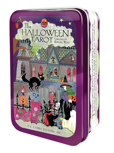 Halloween Tarot Deck in Tin by Kipling West 78 Cards US Games Systems