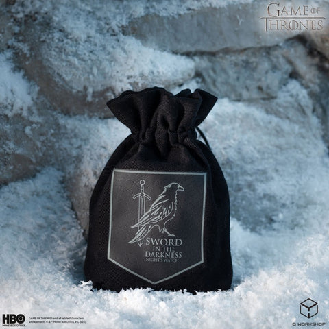 Game of Thrones Night's Watch Black Drawstring Dice Bag by Q Workshop