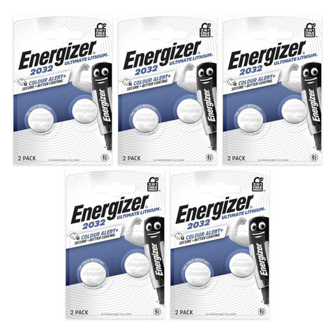 10x Energizer CR2032 Ultimate Lithium 3V Coin Cell Batteries