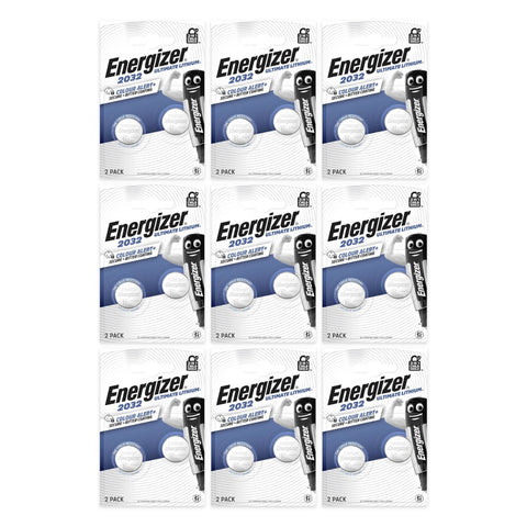 18x Energizer CR2032 Ultimate Lithium 3V Coin Cell Batteries