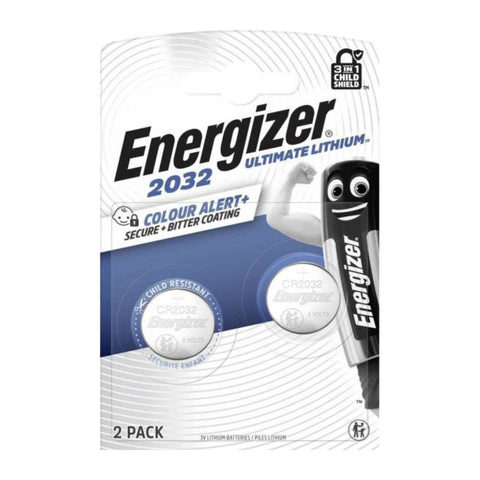 Energizer CR2032 Ultimate Lithium 3V Coin Cell Batteries – original 2-pack blister