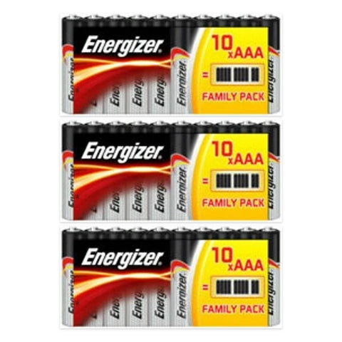 30x Energizer AAA Alkaline Power LR03 Batteries
